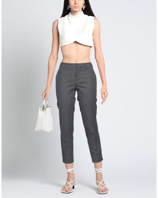 PT Torino Gray Pants Cotton, Elastane