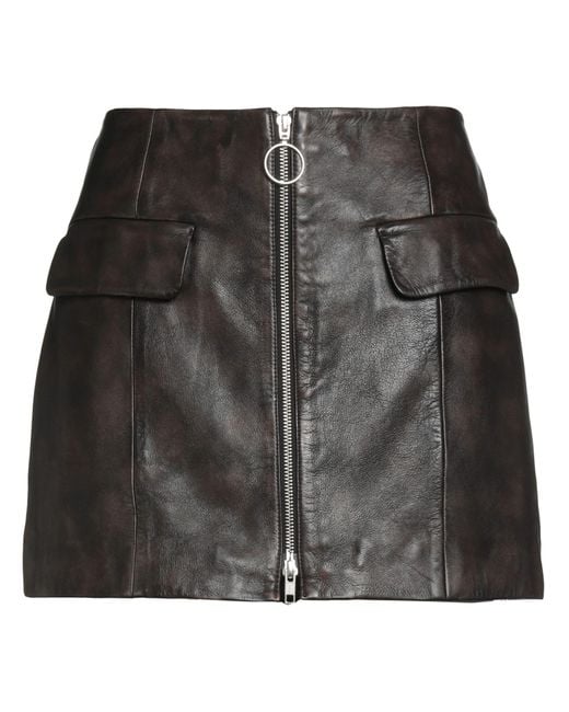 Stand Studio Gray Dark Mini Skirt Lambskin