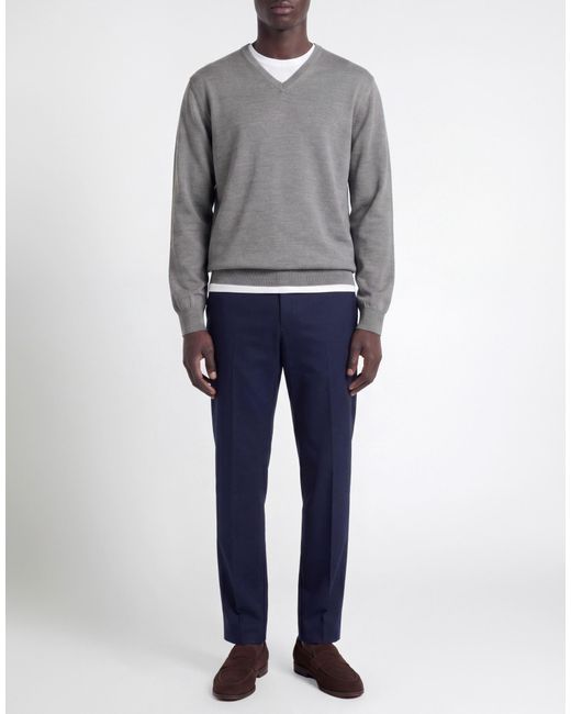 Alpha Studio Gray Sweater Merino Wool for men