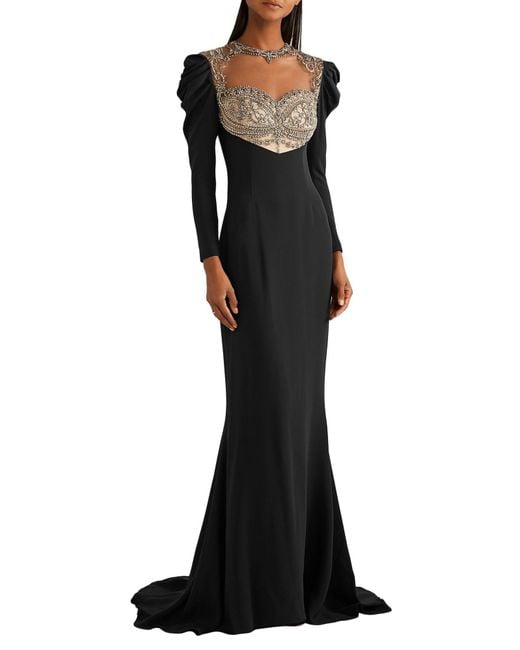 reem acra black gown