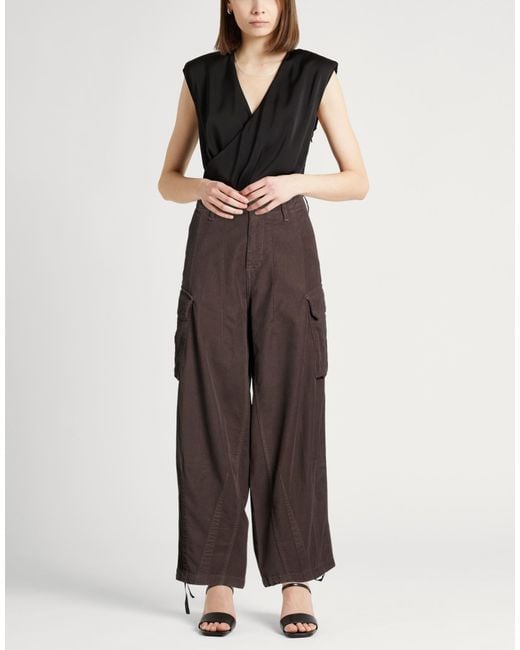 Alysi Brown Pants Cotton, Elastane