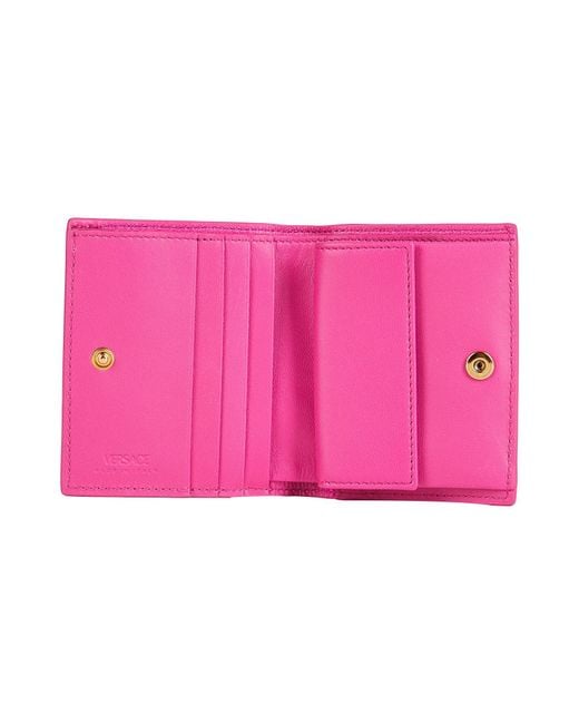 Versace Pink Fuchsia Wallet Calfskin
