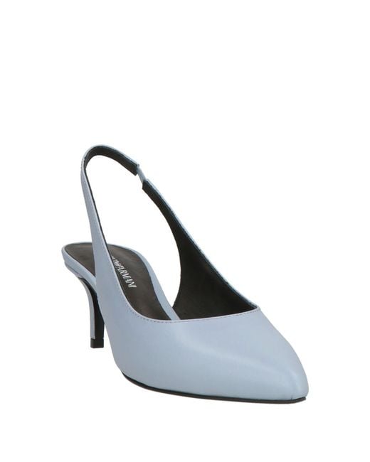 Emporio Armani White Slate Pumps Leather