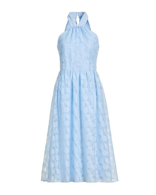 Karl Lagerfeld Blue Midi Dress Rayon, Polyester