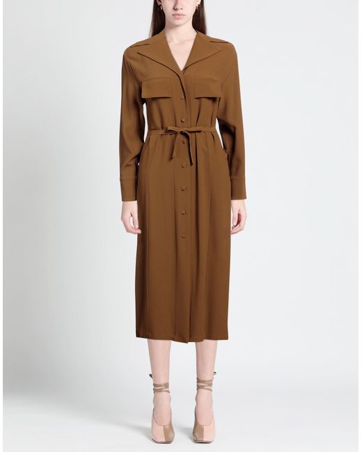 Erika Cavallini Semi Couture Brown Midi Dress