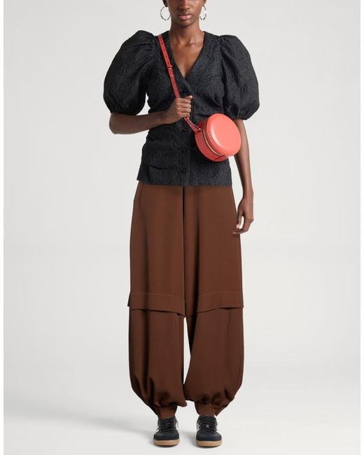 Haveone Brown Pants Polyester, Elastane