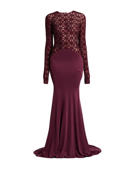 what color shoes can i wear with a burgundy dress Elisabetta Franchi - Merlot diamond knit mini dress main image 0