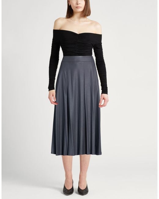 Peserico Blue Midi Skirt Viscose, Wool, Elastane