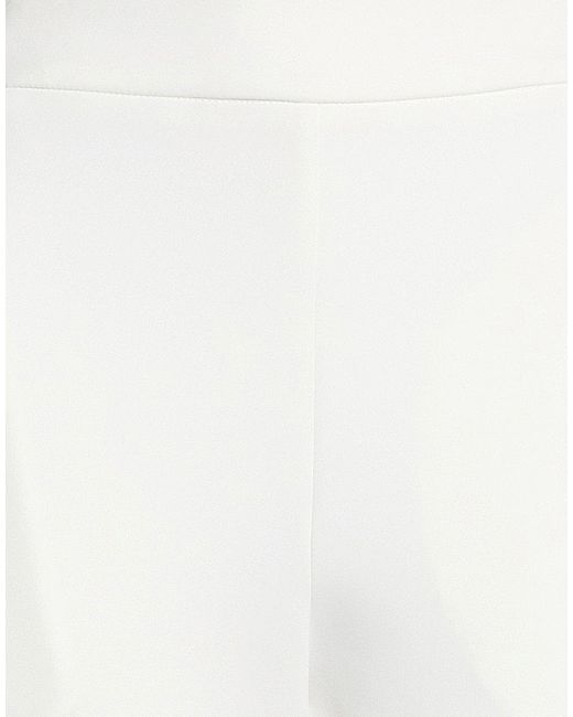 Carla G White Pants Polyester, Elastane