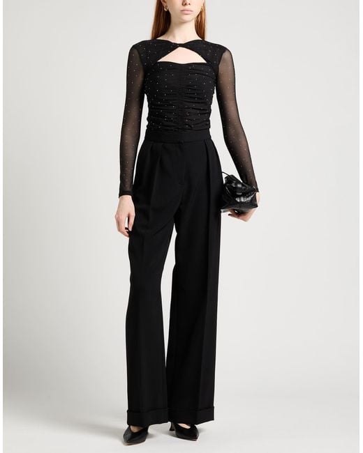 Sandro Black Top Polyester, Elastane, Glass