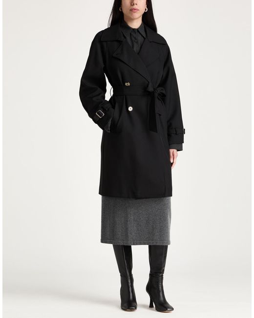 Oltre Black Overcoat & Trench Coat