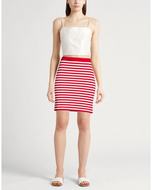 Max Mara Red Mini Skirt Viscose, Polyester