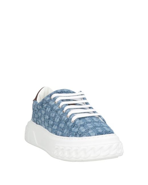Casadei Blue Sneakers Textile Fibers
