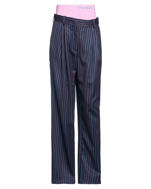 MIRA MIKATI Blue Pants Wool, Merino Wool, Polyamide, Elastane