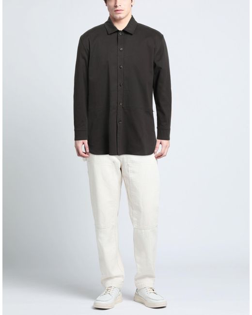 Aion Black Shirt Cotton, Elastane for men