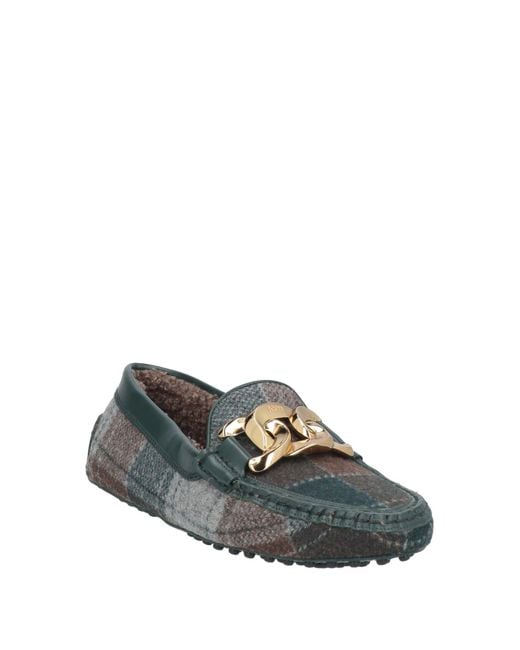 Tod's Gray Loafers Textile Fibers, Leather