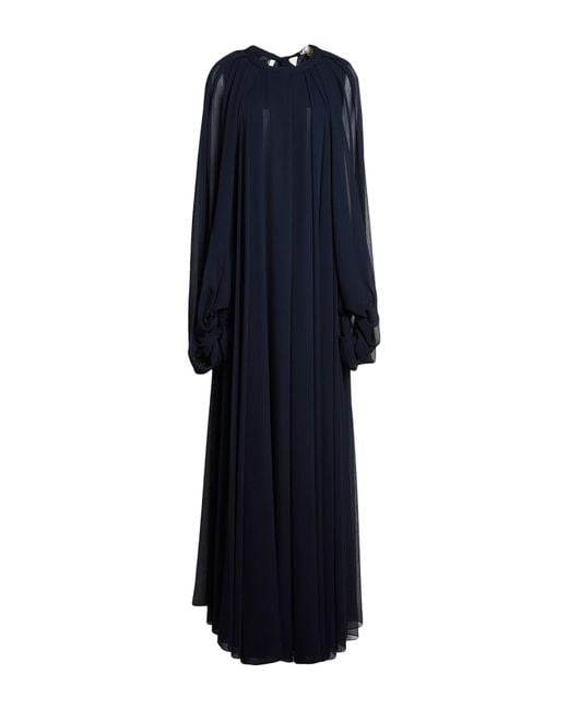 DI STAVNITSER Blue Midnight Maxi Dress Polyester, Polyamide