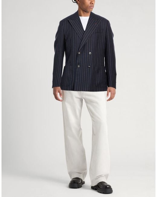 Paoloni Blue Blazer Virgin Wool for men