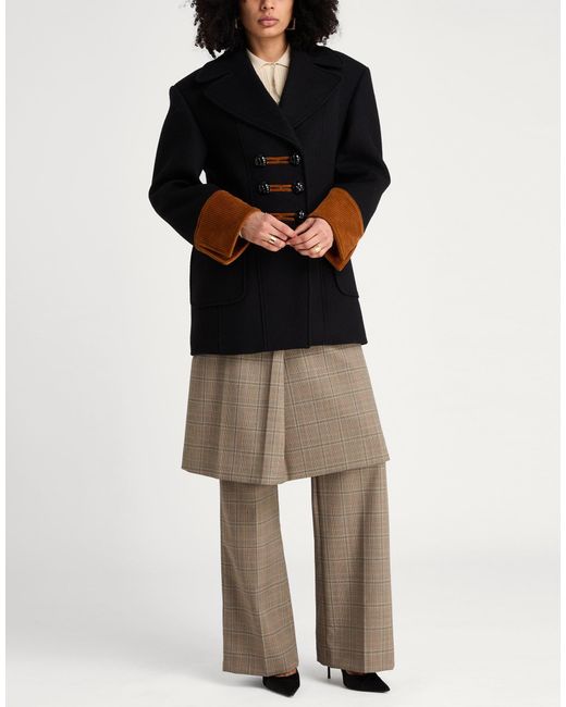 Rabanne Black Coat Virgin Wool, Polyamide, Cotton