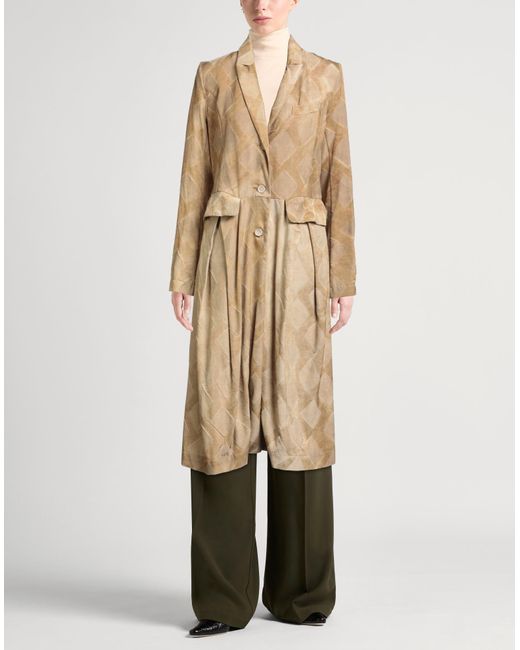 Uma Wang Natural Camel Overcoat & Trench Coat Cupro, Wool, Viscose
