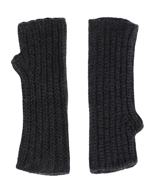 Dolce & Gabbana Black Steel Gloves Cashmere for men