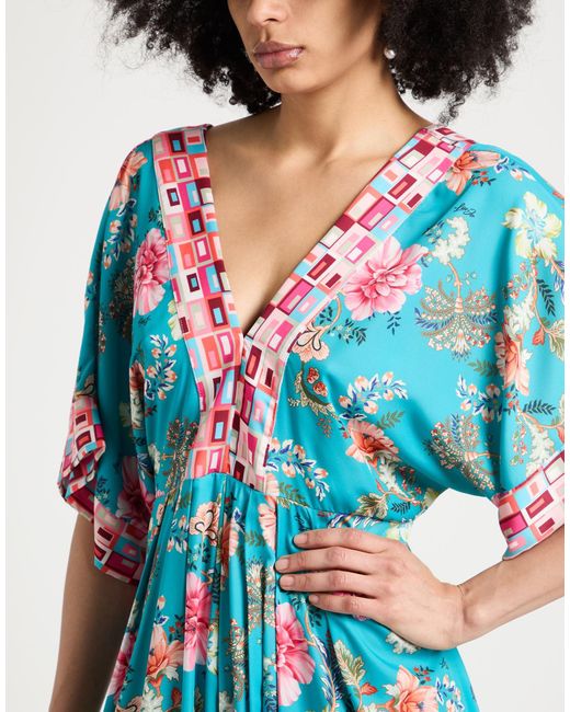 Liu Jo Blue Midi Dress Polyester, Elastane