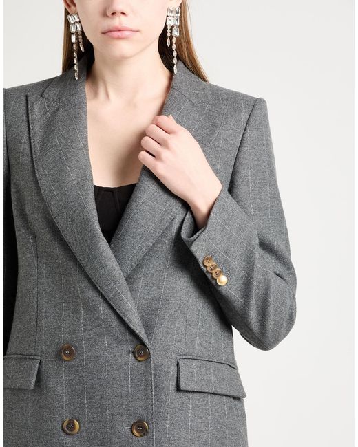 HEBE STUDIO Gray Blazer Wool, Polyester, Viscose, Polyamide, Elastane