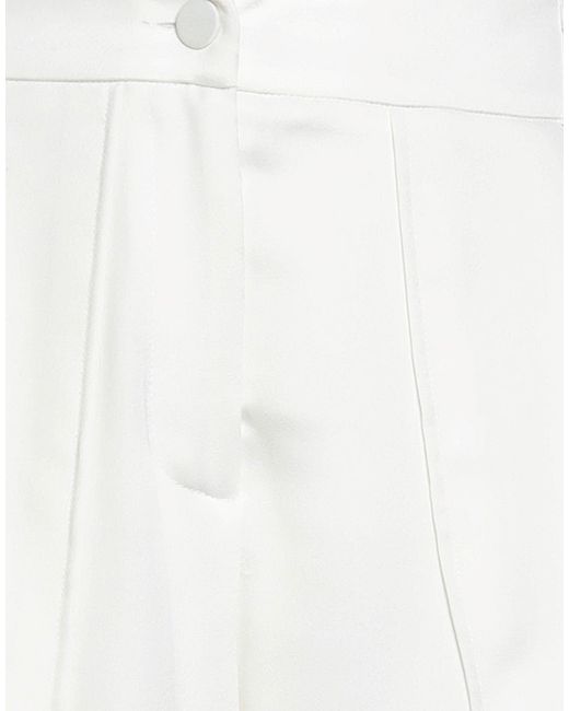 Suoli White Pants Polyester, Viscose, Elastane