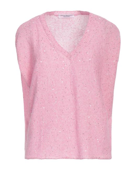 Amina Rubinacci Pink Sweater Linen, Nylon, Polyester