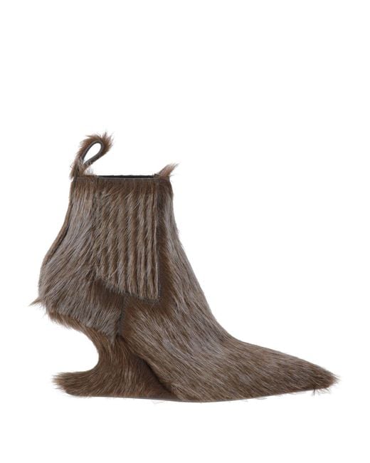 Rick Owens Brown Ankle Boots Leather