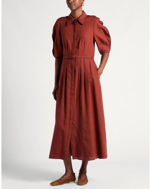 Gabriela Hearst Red Maxi Dress Linen