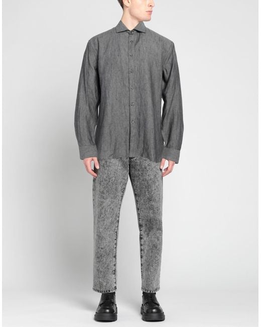 120% Lino Gray Shirt for men