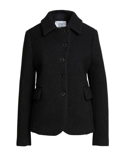 Douuod Black Jacket Polyester, Acrylic, Wool, Polyurethane