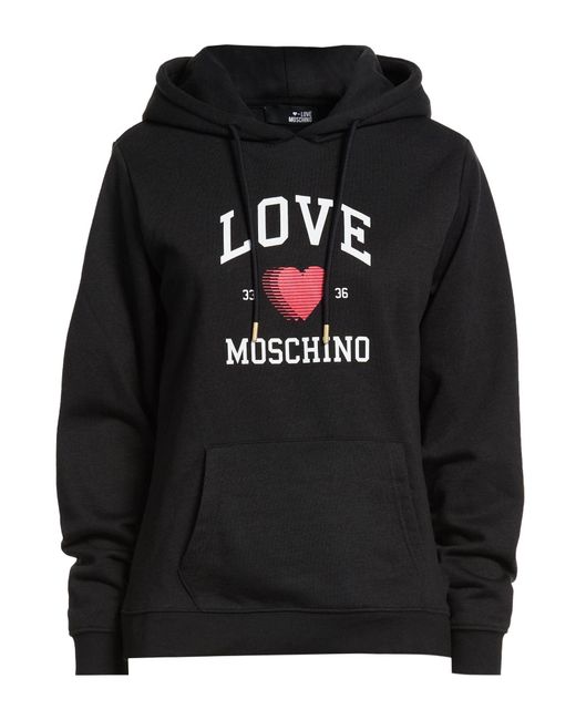Love Moschino Black Sweatshirt Cotton, Polyester