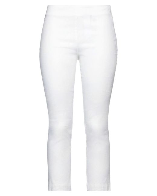 120% Lino White Cropped Trousers