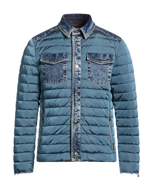 Moorer Blue Puffer Cotton, Elastane for men