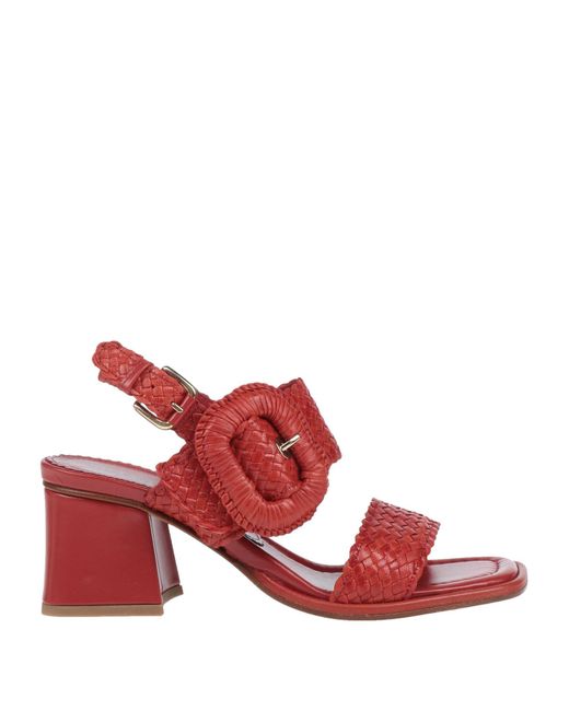 Pons Quintana Red Sandals Leather
