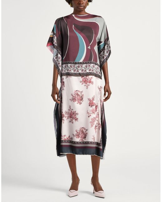 Replay Pink Midi Dress Polyester