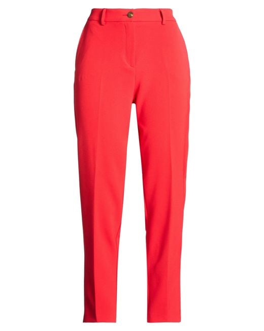 Nenette Red Pants Polyester, Elastane
