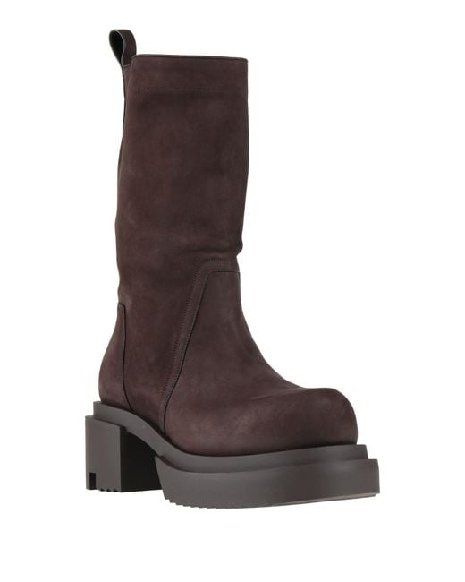 Rick Owens Brown Dark Boot Calfskin for men