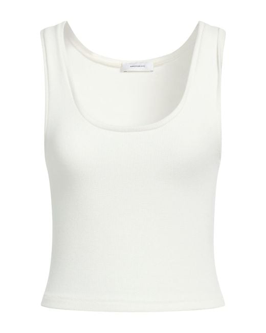 Wardrobe NYC White Ivory Tank Top Cotton, Elastane