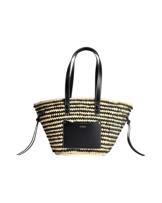 Isabel Marant Black Handbag Straw, Polyurethane