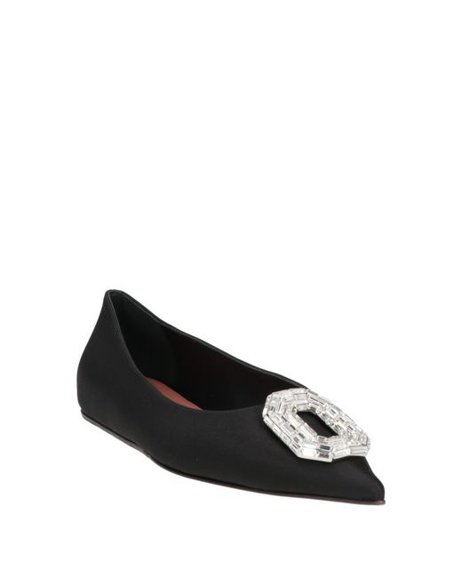 AMINA MUADDI Black Ballet Flats Textile Fibers
