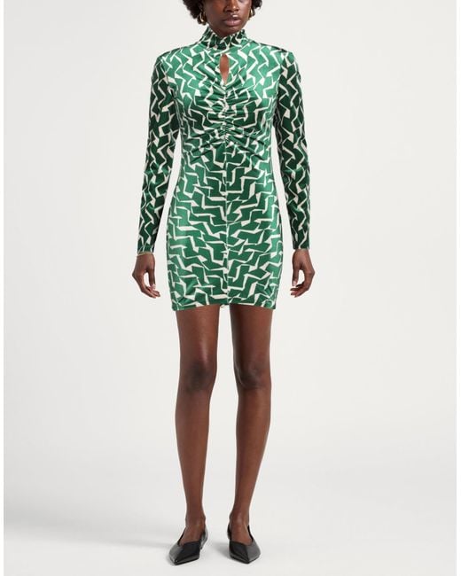 Patrizia Pepe Green Mini Dress Polyester, Elastane