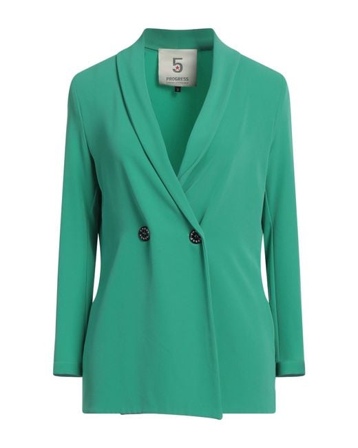 5 PROGRESS Green Blazer Polyester, Elastane