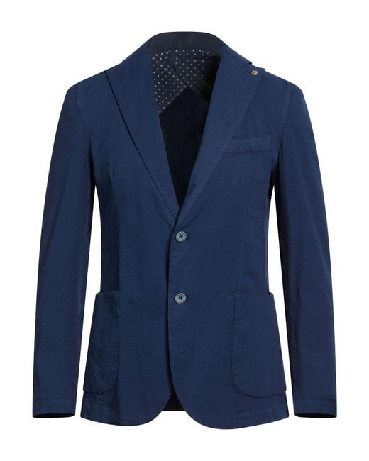Barbati Blue Blazer Cotton, Elastane for men