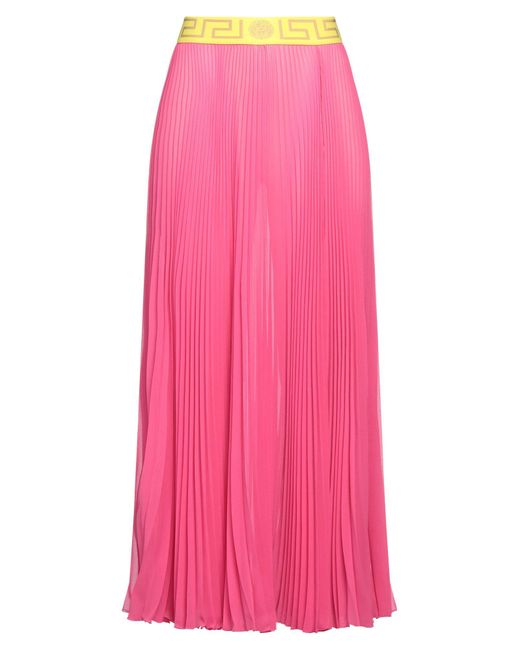 Versace Pink Maxi Skirt Polyester, Elastane, Polyamide