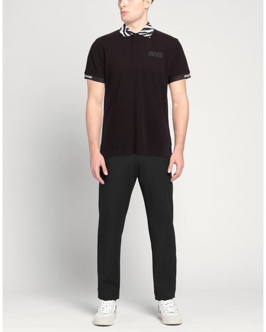 Versace Jeans Couture Black Polo Shirt Cotton for men