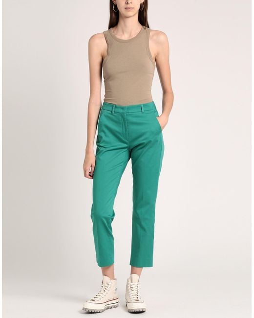 Weekend by Maxmara Green Pants Cotton, Elastane
