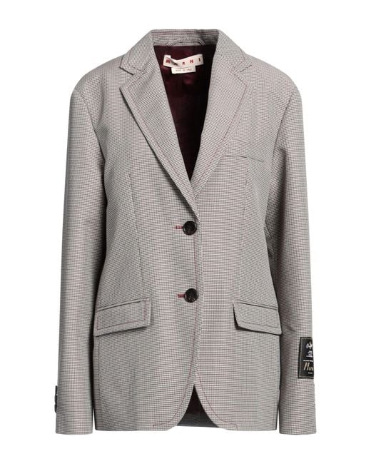 Marni Gray Blazer Wool, Polyester